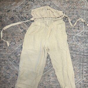 Tan Cut-out Jumpsuit